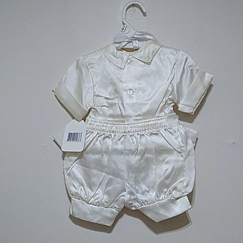 Madonna Vintage Boy's Christening Onesie